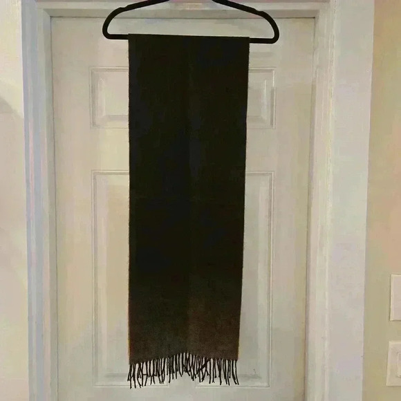 100% Cashmere Ombre Scarf Made In England Brown - Picture 2 of 4